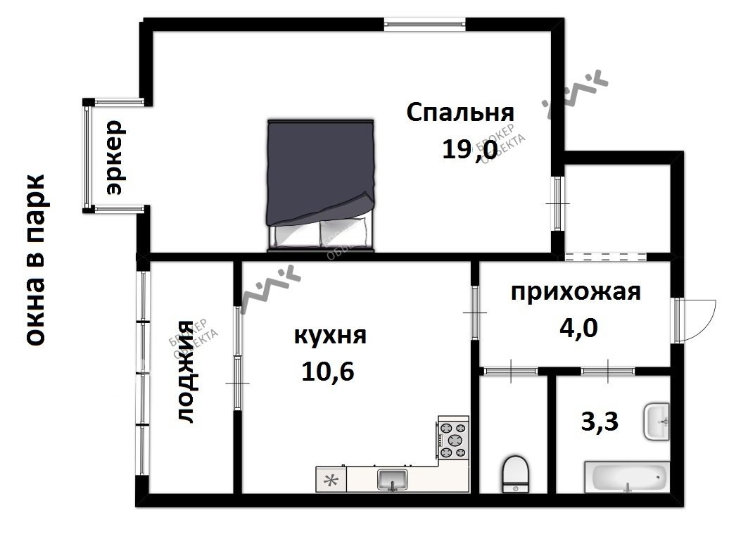 1 комн. кв. 40 m2 14/25 этаж Дунайский пр., д.14 Купить по цене 5480000 ₽